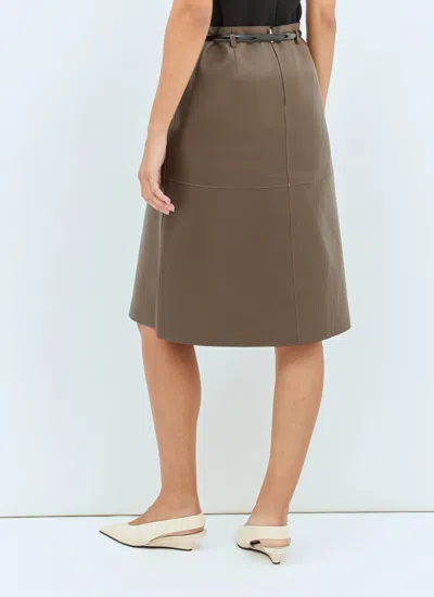 Totême Toteme Women Double Leather Skirt In Brown