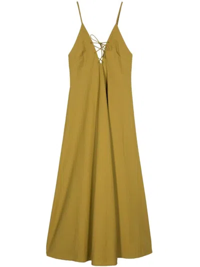Forte Forte Cotton Poplin Maxi Dress In Beige