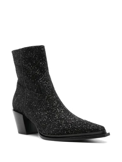 Jimmy Choo Cece Ab 60mm Glitter Ankle Boots In Black