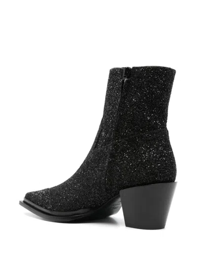 Jimmy Choo Cece Ab 60mm Glitter Ankle Boots In Black