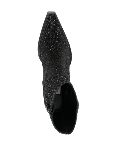 Jimmy Choo Cece Ab 60mm Glitter Ankle Boots In Black