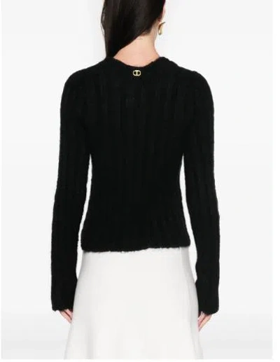 Twinset Ribbed Sweater In Black