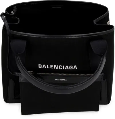 Balenciaga Women's Navy Cabas Xs Canvas Tote Bag In Black