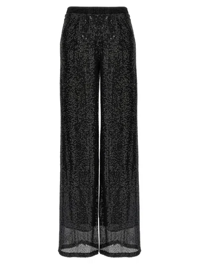 Le Twins Dark Green Flared Leg Pants In Black