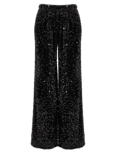 Le Twins Dark Green Flared Leg Pants In Black