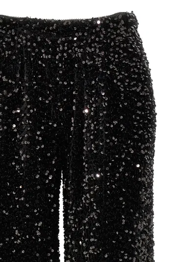 Le Twins Dark Green Flared Leg Pants In Black