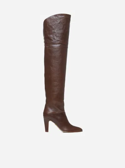 Chloé Cuissardes Eve Femme Violet Taille 39 100% Cuir D'agneau In Sooty Brown