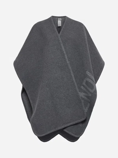 Fendi Grey Wool And Cashmere Poncho In Grey