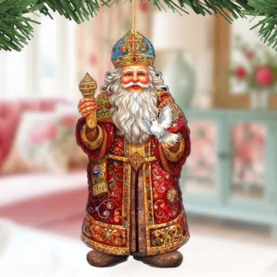 G. Debrekht Santa's Dove Of Hope Wooden Christmas Ornament By