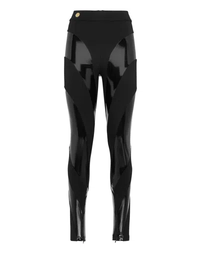 Philipp Plein Contrasting Panel Leggings In Black