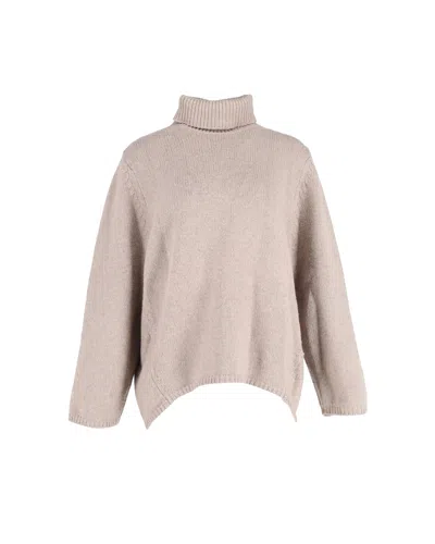 Totême Toteme Turtleneck Sweater In Beige Wool In Beige