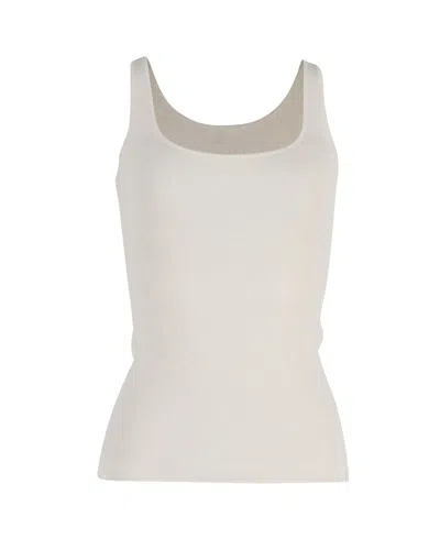 Totême Toteme Ribbed Stretch Tank Top In Beige Organic Cotton In Beige