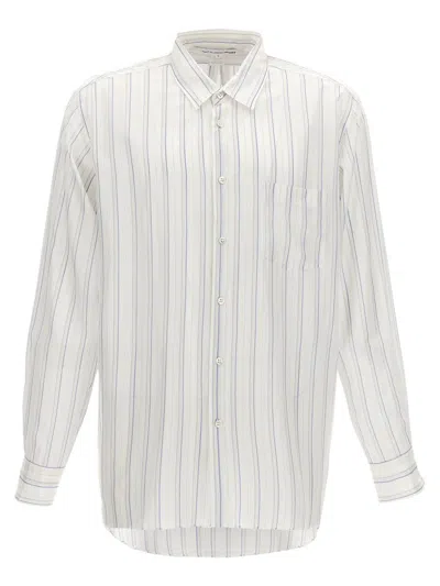 Comme Des Garçons Striped Shirt With Button-down Collar And Pocket In Multicolor