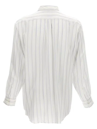 Comme Des Garçons Striped Shirt With Button-down Collar And Pocket In Multicolor