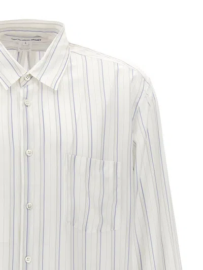 Comme Des Garçons Striped Shirt With Button-down Collar And Pocket In Multicolor