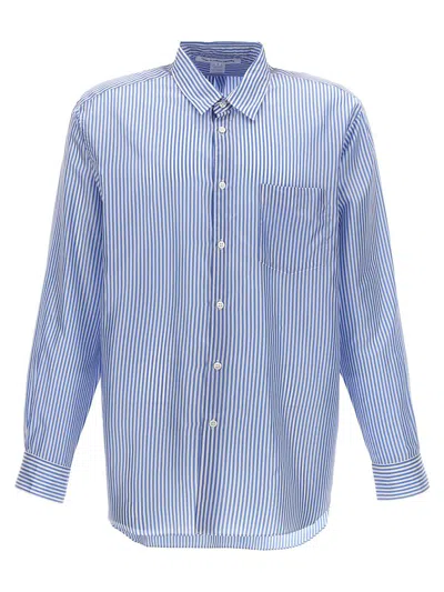 Comme Des Garçons Striped Shirt With Button-down Collar And Chest Pocket In Multicolor