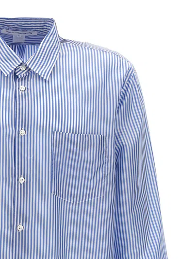 Comme Des Garçons Striped Shirt With Button-down Collar And Chest Pocket In Multicolor
