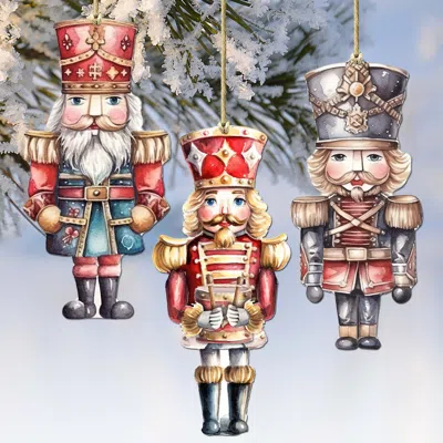 G. Debrekht Nutcrackers Decorative Wooden Christmas Ornaments Of 3 By
