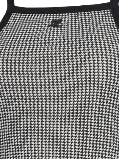 Courrèges Houndstooth Cotton Minidress In Grey