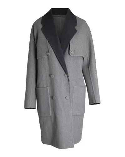 Alexander Wang Reversible Double-breasted Coat In Grey Virgin Wool In Grey