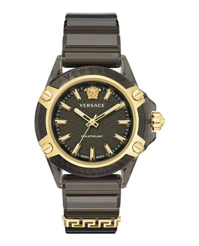 Versace Icon Active Silicone Watch In Gold