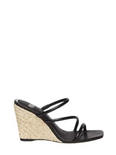 Paige Women Stacey Slip On Wedge Sandal In Black In Black