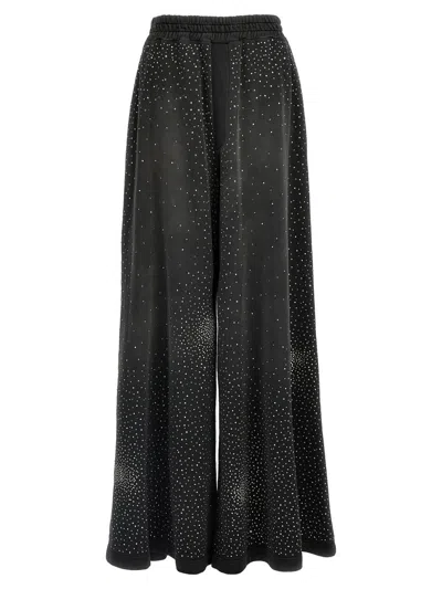 Giuseppe Di Morabito Crystal Embellished High Rise Wide Leg Trousers In Black