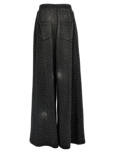 Giuseppe Di Morabito Crystal Embellished High Rise Wide Leg Trousers In Black