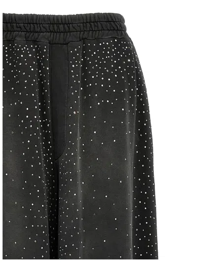 Giuseppe Di Morabito Crystal Embellished High Rise Wide Leg Trousers In Black