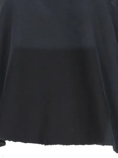 Maison Margiela Embroidered Logo Jersey Cropped Hoodie In Black