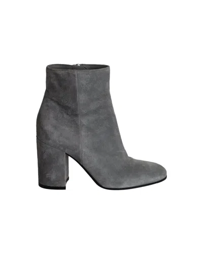Gianvito Rossi Margaux Block-heel Ankle Boots In Grey Suede In Grey