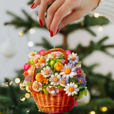 G. Debrekht Daisy Basket Wooden Christmas Ornament By