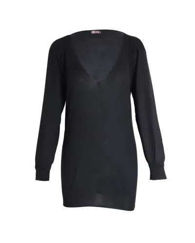 Stella Mccartney V-neck Sweater In Black Cashmere Silk In Black