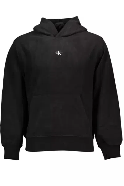 Shop Calvin Klein Sleek Black Hooded Sweatshirt With Print