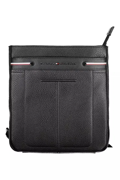 Tommy Hilfiger Sleek Black Shoulder Bag With Contrasting Details
