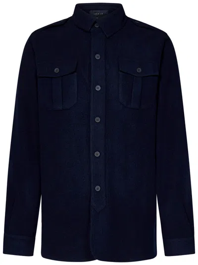 Sease Virgin Wool-blend Shirt Jacket In Blue