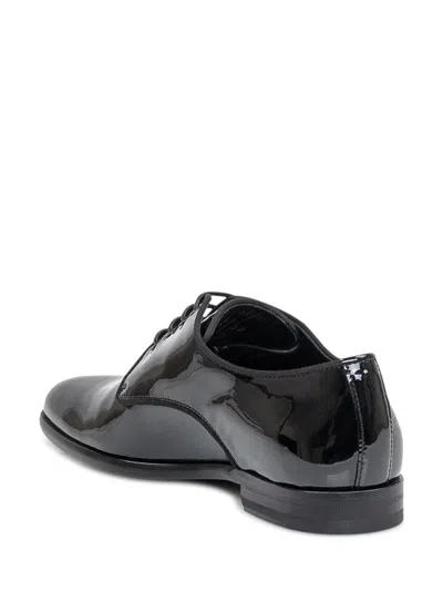 Dolce & Gabbana Black Leather Raffaello Lace-up Shoes In Black