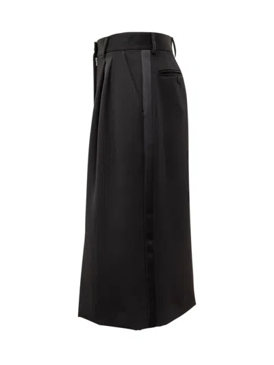 Dolce & Gabbana Wool Crepe Knee-length Pencil Skirt In Black