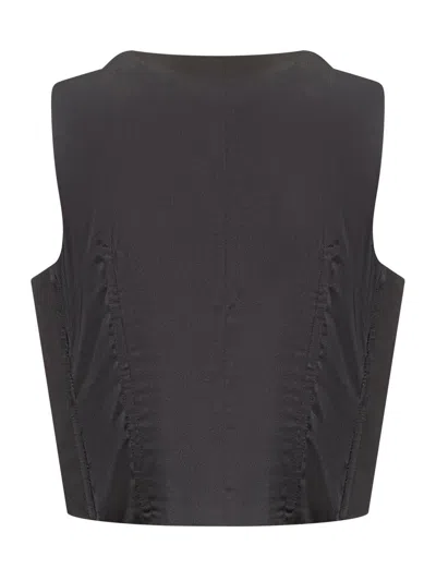 Dolce & Gabbana Double-breasted Duchess Silk Tuxedo Waistcoat In Black