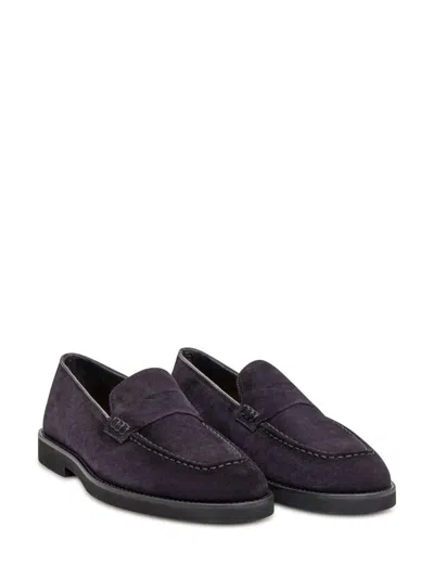 Doucal's Leather Loafer In Blue