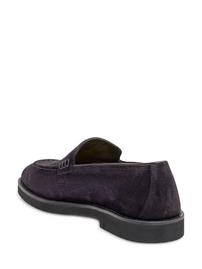 Doucal's Leather Loafer In Blue