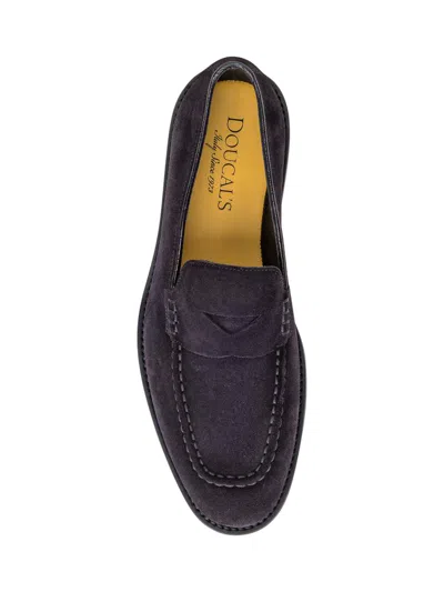 Doucal's Leather Loafer In Blue