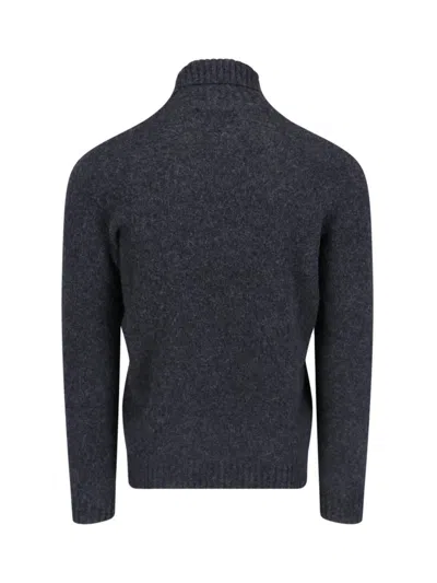 Drumohr Ribbed Turtleneck Sweater With Long Sleeves In Grey