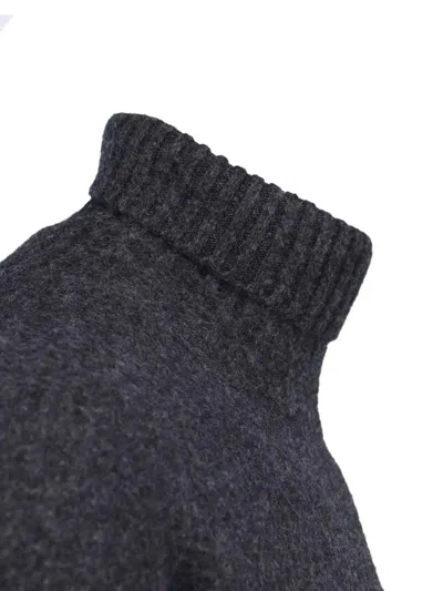 Drumohr Ribbed Turtleneck Sweater With Long Sleeves In Grey
