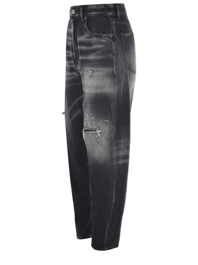 Dsquared2 Distressed Straight-leg Jeans In Black