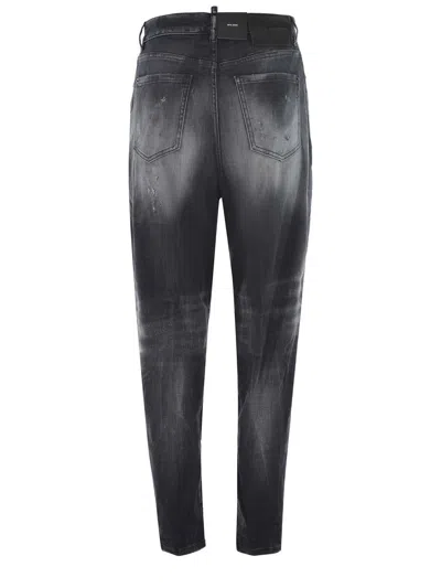 Dsquared2 Distressed Straight-leg Jeans In Black