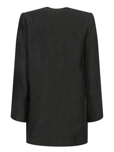 Ganni "boxy Crepe Stretch Bl In Black