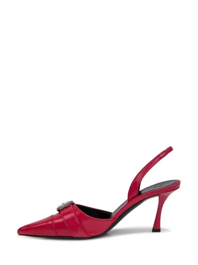 Givenchy Voyou Slingbacks In Leather In Red
