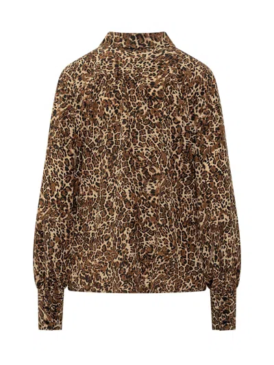 Isabel Marant 'teysa Silk Leopard Print In Brown
