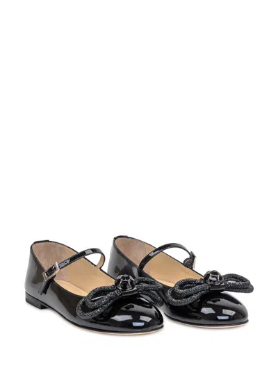 Mach&mach Pair Of Ballet Shoes With Bows And Knots In Black
